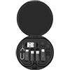 Vroxdrez Kit Adattatore di Ricarica USB a USB-C 60W con Cavo 0.3m Convertitore Multi Porta OTG Compatibile con iPhone 16 15 Pro Max Plus Galaxy S25 Android iOS Dispositivi