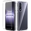 Heioloo Custodia per OnePlus Nord 5 Cover + [1 Pezzi] Vetro Temperato Pellicola Protettiva Transparent Case Rigida per PC Resistente ai Graffi Antiurto Custodia per OnePlus Nord 5 Protection