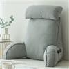 HEATHE Cuscino da Lettura con braccioli,Cuscino per Letto,Cuscino Schienale Divano,Cuscino di Supporto,per Leggere/Rilassarsi/Guardare La TV,75×40×50 cm (Light Gray)