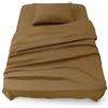 Blumtal Set di lenzuola - Set di 3 pezzi, lenzuolo con angoli per letto da 90, sopra 160 x 275 + 1 federa per cuscino 50 x 80, Pumpkin Spice - marrone
