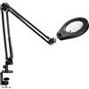 Beyamz Lampada d'ingrandimento con lente da 5 diottrie, morsetto in acciaio da 6,4 cm, LED dimmerabili, braccio girevole da 90 cm, design comfort ottimale per estetisti, hobbisti e artigiani
