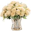 HNVNER 2 Bunches Artificial Peony, Peonia Seta Peonie Finte Realistiche Mazzi per Nozze, Casa, Composizioni floreali fai da te, Champagne