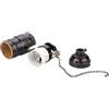 equlup Portalampada E27, 7 cm/2,76 pollici 250 W 250 V standard E27 base lampadina in alluminio vintage con catena a strappo portalampada filettato M10 supporto per lampada da scrivania (Nero)