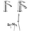 Jacuzzi Set Rubinetti Jacuzzi per lavabo e bidet senza scarico e vasca serie Ray cromato