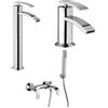 Jacuzzi Set Rubinetti Jacuzzi per lavabo alto e bidet senza scarico e vasca serie Ray cromato