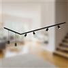 BRILONER - Set completo di binari, 4x punti GU10 orientabili, 2x GU10 a sospensione, forma a L, sistema di binari a soffitto, binario per faretti, lampada a soffitto, plafoniera, faretto, 2,25 m, nero