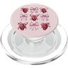 Womens Pink Coquette Bow Oni Yokai Gifts Oni Yokai - Maschera da diavolo con fiocco rosa PopSockets PopGrip per MagSafe