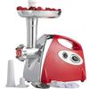 Avilia Tritacarne Passapomodoro Elettrico 1200W Multifunzione in Acciaio - Macinacarne con tre lame in acciaio e 3 dischi per una grana fine - media - grossa, in Omaggio KIT Insaccatrice