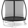 COSTWAY Trampolino Elastico per Bambini e Adulti 244 cm/305 cm/366 cm, Tappeto Elastico da Esterno con Rete di Sicurezza, Scala e Telaio in Acciaio Zincato Antiruggine (Nero,244 cm)