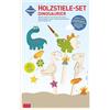 Pebaro 476 Set di steli in legno Laser Cut Dinosaurier, fai da te con legno, puzzle in legno, piastra in legno pretagliato, con carta vetrata, scoppiare, assemblare, pronto, idea regalo