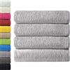 NatureMark Confezione da 4 asciugamani da bagno, in 100% cotone, da 70 x 140 cm, di colore Grigio argento