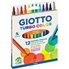 CARTOLERIA Giotto Turbo Color - Pennarelli Punta Fine, 12 Colori Intensi