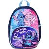 SEVEN S.P.A. Seven, Lilo & Stitch, Zainetto Asilo, Blu, Tasca Frontale Zip, Tasca Borraccia, 14 L, Zaino Bambina, Asilo, Tempo Libero