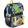 SEVEN S.P.A. Zaino scuola Mitama, Triplo Scomparto DISCO SPACE, Nero, 28 litri, estensibile, scuola elementare, bambino