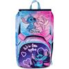 SEVEN S.P.A. Seven, Lilo & Stitch, Zaino Doppio Scomparto Estensibile, Lilla, 24/27 L, Zaino Scuola Elementare, Zaino