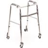 INTERMED DEAMBULATORE PIEGHEVOLE ALLUMINIO - REGOLABILE - 2 RUOTE PIROETTANTI MM.75 + 2 RUOTE AUTOBLOCCANTI MM.75