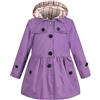 UnoSheng Donne Teschio Bambino Ragazze Ragazzi Casual Button Soild Giacca Cappotto Manica Lunga Con Cappuccio Addensare Capispalla Giacca A Vento M Cappotto Donna, Lilla, 8-9 Anni