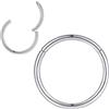 Popuhoops - Anelli per naso in acciaio chirurgico 316L con cerniera, anello per setto, piercing per il corpo, anelli per labbra, elica cartilagine orecchini rook 20G 18G 16G 14G 12G 10G 8G, diametro
