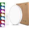 Oumida Plafoniera LED Soffitto Dimmerabile,RGB Rotonda Lampada LED Soffitto con Telecomando,24W Lampadario per Camera da Letto 3200LM,Moderno Plafoniera lP54 Impermeabile for Soggiorno Camera (30CM)