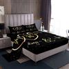 Loussiesd Mr Mrs Set di per letto con scritta You and Me, per coppie, donne, con citazioni divertenti, con angoli, colore: oro e nero, per matrimonio romantico, traspirante, 4 pezzi