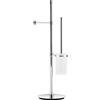 Lineabeta Piantana portarotolo/scopino Ranpin con base tonda in ottone cromato