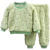 UnoSheng Body per neonato, per bambini, ragazzi, ragazze, invernali, a maniche lunghe, cartoni animati, stampa in pile, pigiami, 2 pezzi, vestiti, set di pantaloni per ragazzi 92, verde, 12-18 Mesi