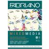 Fabriano Unbekannt Mixed Media-Blocco di Carta per artisti, Formato DIN A4, 60 Fogli, 160 g/m2, Senza acidi con Grana Naturale, Adatto Tecniche Pittura a Secco e Bagnato, Bianco