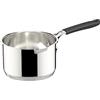 Lagostina Tempra Acciaio Bollilatte, Pentolino Ø 16 cm in Acciaio Inox 18/10, con Fondo Lagotherm e Manico in Silicone, Pentolino adatto a Induzione, Gas e Forno
