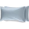 BIANCHERIAWEB Coppia Federe Cuscino Letto 50x80 cm In 100% Cotone Made In Italy In Tinta Unita Con Bottoni Laterali