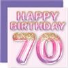 Stuff4 Biglietto di auguri il 70° compleanno da donna con palloncini glitterati