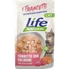 Life Cat Natural Trancetti Cibo Umido per Gatti - Tonnetto con Salmone - 30x55 gr