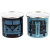 BRISA VW Collection - T1 Bus Pulmino Tazze Smaltate Set da 2 350 ml | Volkswagen Mug da Campeggio Set da 2, lamiera d'acciaio smaltata, confezione regalo, Stile Retrò, Nero/Blu
