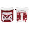 BRISA VW Collection - T1 Bus Pulmino Tazze Smaltate Set da 2 350 ml | Volkswagen Mug da Campeggio Set da 2, lamiera d'acciaio smaltata, confezione regalo, Stile Retrò, Rosso/Bianco