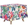 LIBEROSHOPPING Pouf sfoderabile imbottito in velluto stampato bianco fantasia fiori