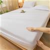 Homxi Coprimaterasso Matrimoniale con Angoli(180 x 220 cm),Completo Letto Tinta Unita Lenzuolo Letto Singolo Bianco