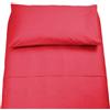 Irge Lenzuola Cotone Puro 100% Matrimoniale Tinta Unita sotto sopra 2 FEDERE Vari Colori (Rosso)