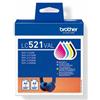 Brother LC521VAL Multipack 4 pz Cartucce Inchiostro Originali Nero/Ciano/Magenta/Giallo