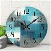 ArtSocket Orologio da parete in legno turchese, silenzioso, senza ticchettio, verde, blu, grigio, verde acqua, pittura astratta, grigio, rotondo, orologio da parete decorativo per casa, cucina,