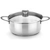 BRA Ancora | Casseruola, 22 cm, Acciaio inossidabile 18/10, con Coperchio in vetro