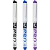 PILOT V PEN - Penna stilografica cancellabile usa e getta, punta da 0,6 mm, tratto medio, confezione da 3, inchiostro nero, blu e viola