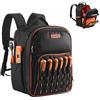 VEVOR Zaino Portautensili, 49 Tasche, Organizzatore per Attrezzi Pesanti, Zaino da Lavoro con Scomparto per Laptop e Base in Tessuto, Borsa da Cantiere per Elettricisti, Riparatori e Tecnici HVAC