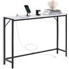 VEVOR Tavolo Consolle in Marmo 110 x 23,9 x 74,2 cm Tavolino da Corridoio Ingresso Stretto e Lungo con Presa di Corrente, con Tubi in Ferro e Supporto Triangolare per Soggiorno, Corridoio, Ingresso