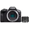 CANON Fotocamera Mirrorless Canon EOS R100 Black + Obiettivo RF-S 18-45mm IS STM
