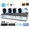 GIFRAN Kit Videosorveglianza 4 telecamere UAHD 5MPX Auto Focus zoom motorizzato 1000gb