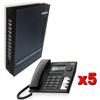 PIDEMA.IT Centralino telefonico ufficio pabx 3 linee 8 interni messaggio DISA + 5 telefoni