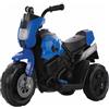 Giav Moto Motocicletta elettrica per bambini blu 6V con 3 ruote musica retromarcia
