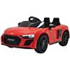 Audi Auto macchina elettrica Audi R8 rossa 12V per bambini con telecomando 2 sedili