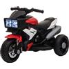 HOMCOM Moto Elettrica per Bambini 3-5 Anni Luci Suoni 3 Ruote Batteria 6V Blu