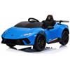 Lamborghini Auto Macchina elettrica per bambini Lamborghini Huracan 12V Blu telecomando LED