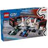 LEGO CITY GARAGE CON MONOP MERCEDES-AMG ALPINE F1 CON LE MINIFIGURE DI 2 PILOTI